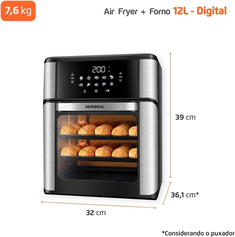 Air Fryer Oven 12L Mondial — imagem 2